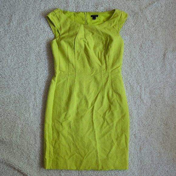 Ann Taylor Lime Green Sleeveless Pleated Dress - Picture 1 of 6